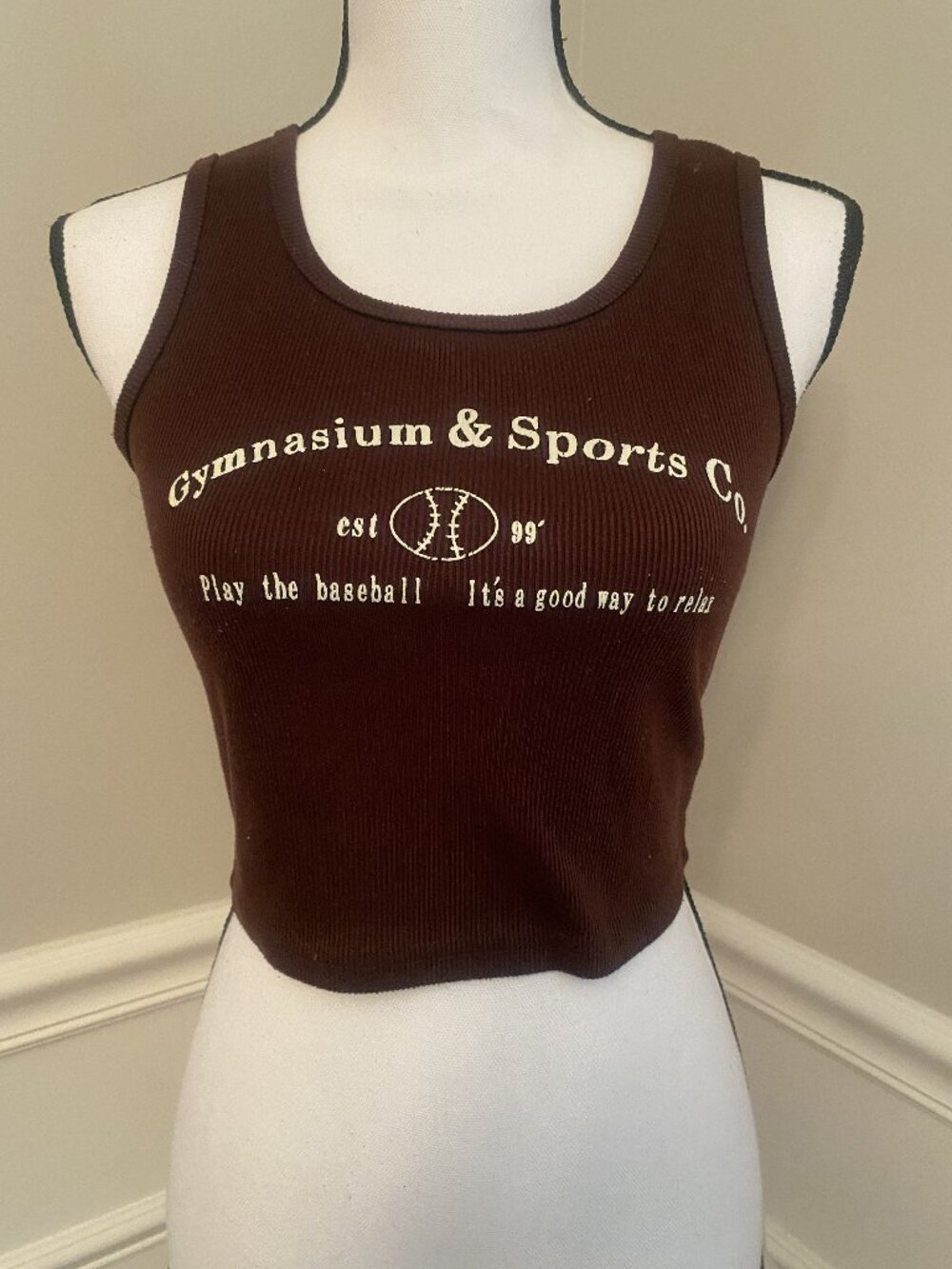 Brown Ribbed Tank Top  Size small